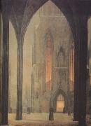Oehme, Ernst Ferdinand Cathedral in Winter (mk10) oil painting reproduction